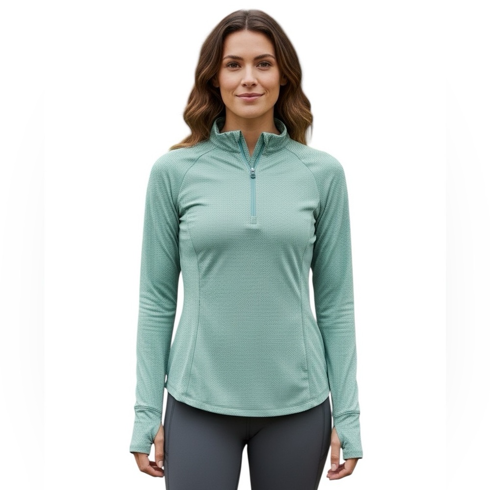 TOMMY BAHAMA Golf & Tennis pale green (sage?) 1/4 zip mock neck pullover Small